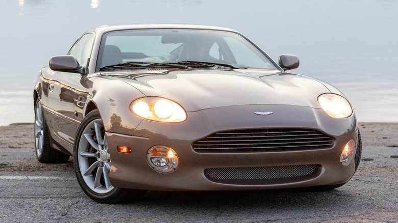 Front view of a brown 2001 Aston Martin DB7 Vantage