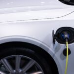 White Car Charging