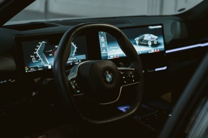Modern BMW Car Interior with Dashboard Screens