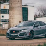 Sports Honda Civic Type R Parked in front of an Industrial Building